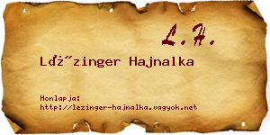 Lézinger Hajnalka névjegykártya